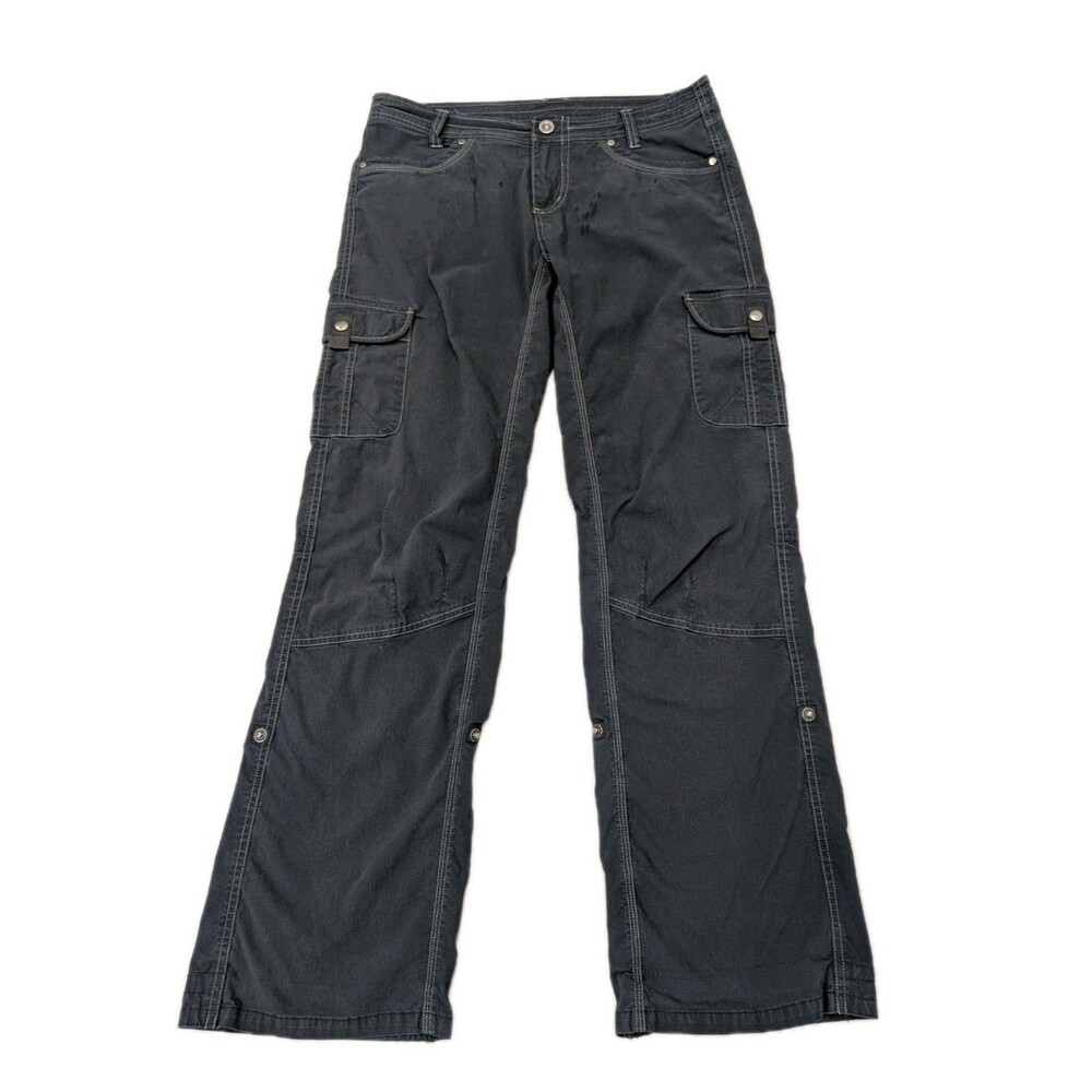 Kuhl Splash Roll Up Cargo Pants Womens Regular 10 Black Capris Hiking 5074